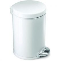 Simplehuman - Poubelle Ronde 4,5L - Blanc Inox - Design Compact et Hygiénique