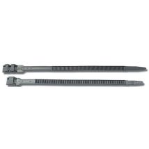 Degometal - Colliers d'installation double denture DL - 360 mm Noir - Lot de 100 - Polyamide résistant