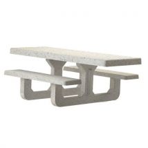 Table Bancs Béton Pmr Blanc Sablé