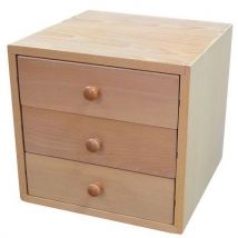 Caisson Verni De 3 Tiroirs Bois De Haut. 110 Mm