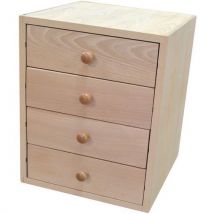 Etablis Francois - Caisson 4 tiroirs bois hêtre - 395x390x490 mm - Mobilier d'atelier robuste et recyclable