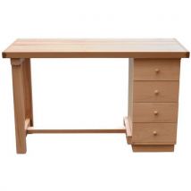 Table De Travail 1 Caisson Hêtre Massif Verni Long 2000mm