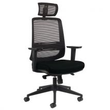 Fauteuil Novy Eco Hd Résille Noir Avec Têtiere Et Acc Noir