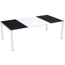 Table De Réunion Easydesk 220x114cm Plateau Blanc / Noir