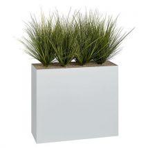 Jardinière Métal Sur Roulettes M1 H 74cm Graminées Blc