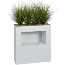 Jardinière Ht 90 Cm Graminées Sur Patins Avec Niche M1-blanc