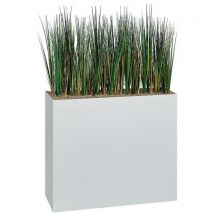 Jardinière Métal Sur Patins M1 Hauteur 74 Cm Herbes Blanc