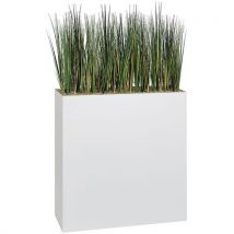 Jardinière Métal Sur Patins M1 Hauteur 90 Cm Herbes Blanc