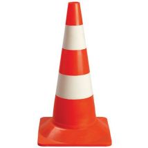Coverguard - Cône de signalisation plastique - Hauteur 50 cm Rouge/Blanc - Polyéthylène - Signalétique de sécurité durable