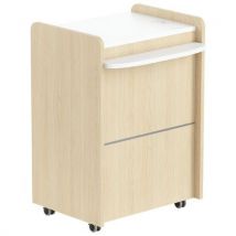 Banque Accueil Mobile Eden L/p 80 X 60 Cm Chêne Clair Plateau Blanc