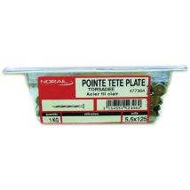 Pointe Tête Plate Torsadée - 51x125 - Barquette 1kg