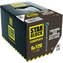 Tirefonds À Tête Hexagonale Torx - 6x120 - Boîte De 100