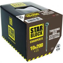 Tirefonds À Tête Hexagonale Torx - 10x200 - Boîte De 25