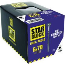 Vis Inox A2 À Tête Fraisée Torx - 6x70 Mm