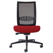 Chaise De Bureau Kio Dos Résille Noir Assise Rouge