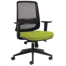 Fauteuil Novy Eco Md Résille Noir Sans Têtiere Avec Acc Vert