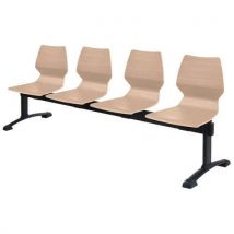 Banquette Poutre Fusio 4 Pl. Pied Noir Coque Chêne Naturel