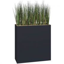 Jardinière Métal Sur Patins Hauteur 90 Cm Herbes Noir