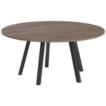 MBA - Table de réunion Evan ronde Ø 160 cm - Plateau noyer, 8 personnes, Éco-responsable