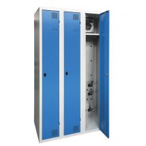 Armoire Séchante Industrie Propre 3 Colonnes Moraillon Bleu