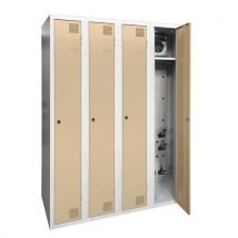 Armoire Séchante Industrie Propre - 4 Colonnes - À Clé Beige