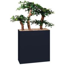 Jardinière Métal Sur Roulettes Hauteur 90 Cm Bonzaï Gris