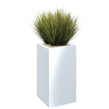 Bac Carré Graminées Sur Roulettes-blanc