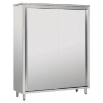 Tecnox - Armoire Verticale 2 Portes Coulissantes Inox Argent - 2000x1200x600mm - Gamme 600 - Durable et Spacieuse