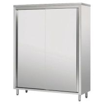 Tecnox - Armoire Verticale 2 Portes Coulissantes - Argent Inox - 2000x1000x700mm - Gamme 700