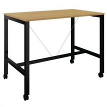 Bureau Mobile Arial 140x80cm - H1045cm - Chêne Clair - Noir