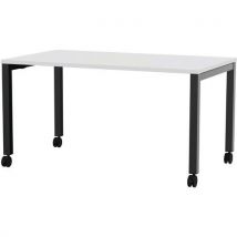 Bureau Mobile Arial - 140x80cm - H 735cm - Blanc - Noir