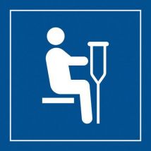 Picto Siège Pour Personne Blessée Pvc Blanc/bleu 250x250