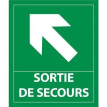 Panneau Sortie Flèche Haut Gauche 300 X 250 Mm Vinyle