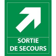 Panneau Sortie Flèche Haut Droite 300 X 250 Mm Vinyle