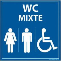 Panneau Wc Mixte Femme Homme Pmr Vinyle 125x125mm