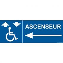 Lot de 5 - Signalisation Handicapé Ascenseur Gauche Vinyle 210x75mm