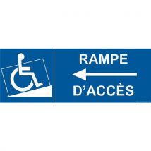 Lot de 5 - Signalisation Rampe Accès Handicapé Gauche Vinyle 210x75mm