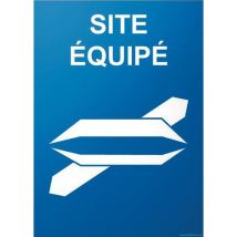 Panneau site équipé vinyle 150x210mm bleu blanc adhésif accès handicapé