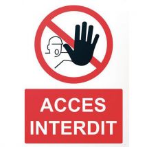 Panneau Rectangulaire De Sécurité Accès Interdit Pvc