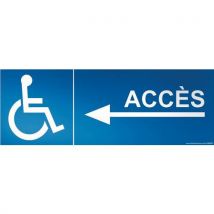 Lot de 5 - Signalisation Accès Handicapé Vers La Gauche Vinyle 210x75mm