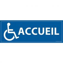 Lot de 5 - Signalisation Accueil+picto Handicapé Vinyle Fond Bleu