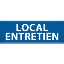 Signalisation Local Entretien Fond Bleu 210x75mm Vinyle