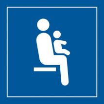 Picto Siège Avec Enfant Bas Âge Vinyle Blanc/bleu 250x250mm