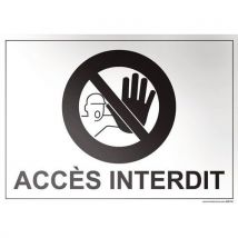 Plaque Gravée Accès Interdit Blanc