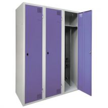 Armoire Industrie Salissante 3 Colonnes Moraillon Violet