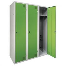 Armoire Industrie Salissante 3 Colonnes Moraillon Vert