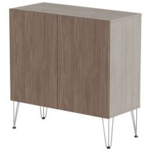 Rangment Mi-haut Java 80 Cm 2 Portes Chêne Gris/noyer