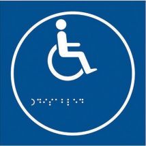 Panneau Picto Handicapé Relief Et Braille Bleu