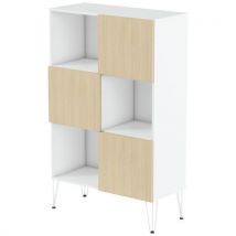 Rangement Haut Java 80 Cm Damier Blanc/chêne Clair