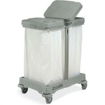 Numatic - Collecteur à déchets double sur roulettes - Gris clair - Grande capacité 120 L - Ouverture basculante